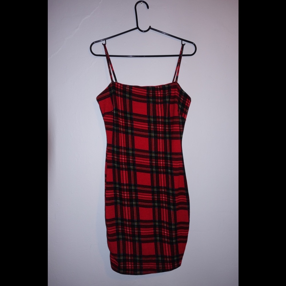 Morning Call Red Plaid Dress